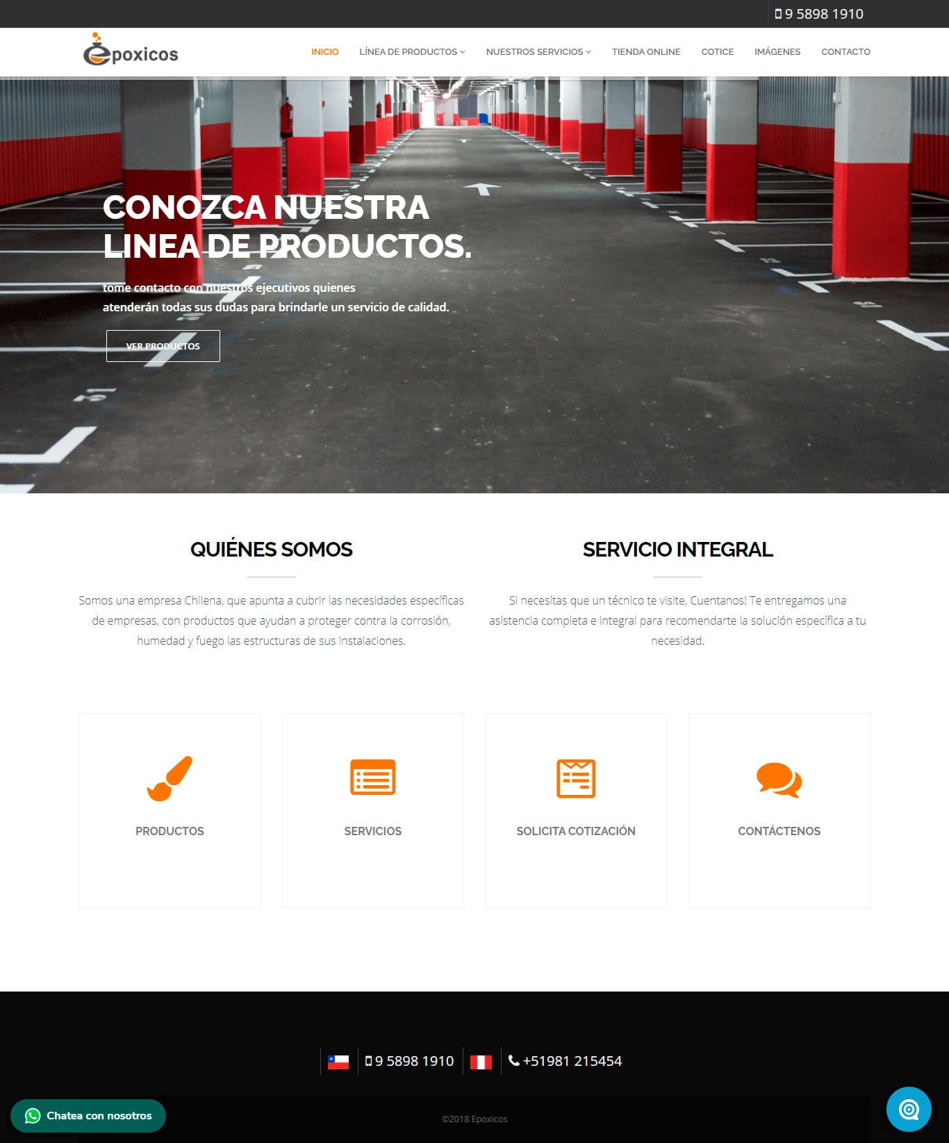 Epóxicos - Página web desarrollada por Risi.cl