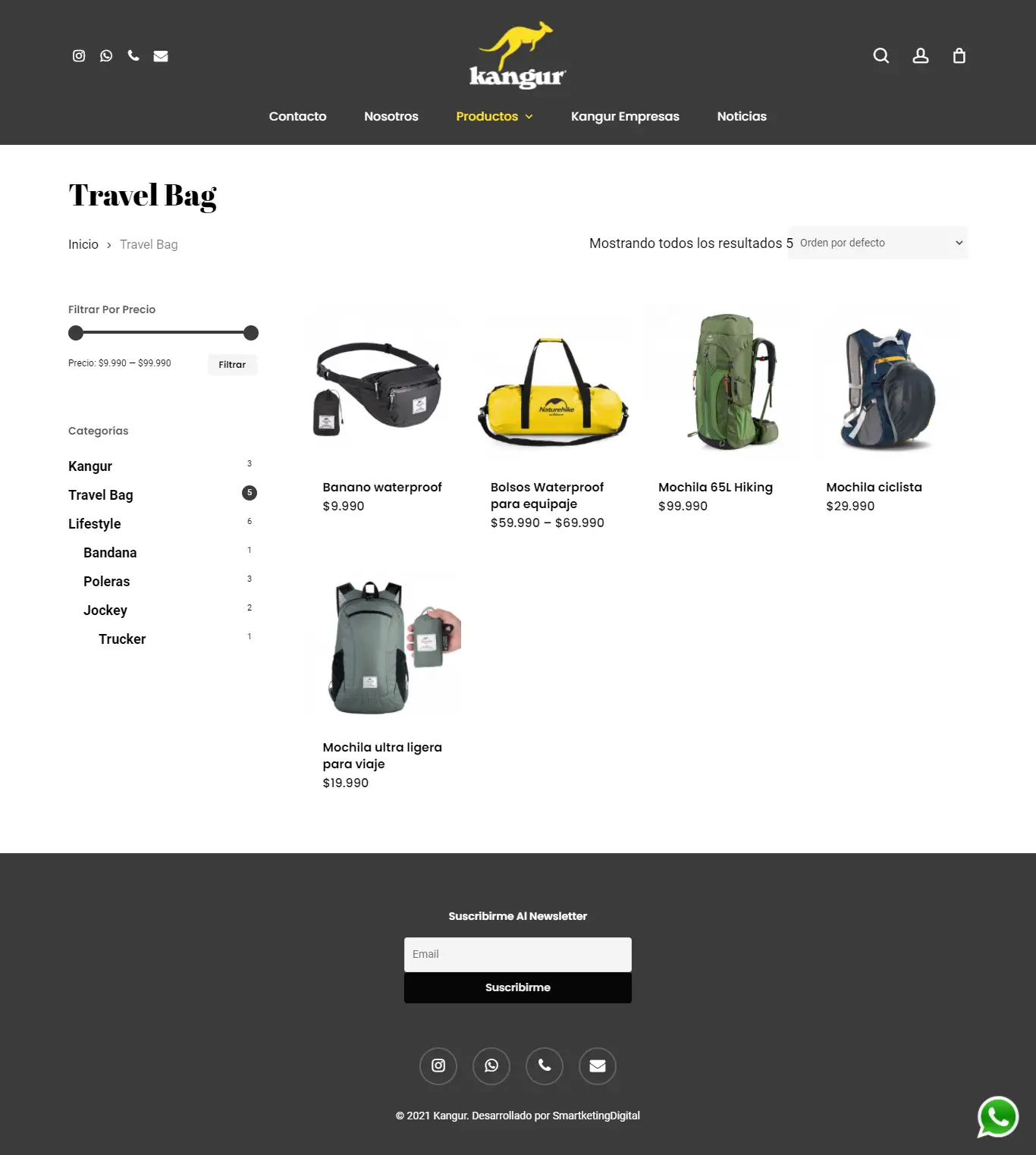 Kangur - sitio desarrollado por Risi.cl y Smartketingdigital