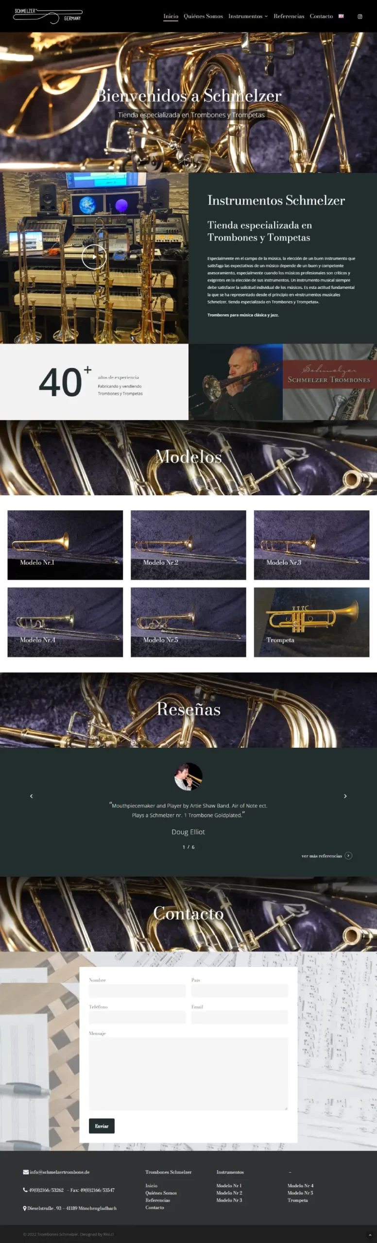 Schmelzer Trombone - sitio web desarrollado por Risi.cl